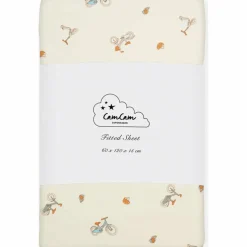 Drap housse en coton bio Bicycles (60 x 120 cm)