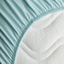 Drap housse en coton bio Bleu céladon (60 x 120 cm)