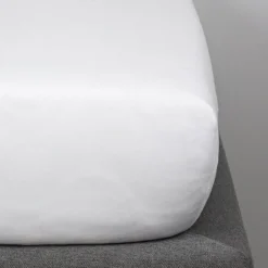 Drap housse en coton bio blanc (70 x 140 cm)