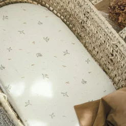 Drap housse en coton bio L'Envolée pour landau (72 x 33 cm)