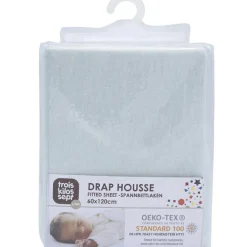 Drap housse en coton jade (60 x 120 cm)