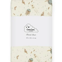 Drap housse en coton Sea garden (60 x 120 cm)