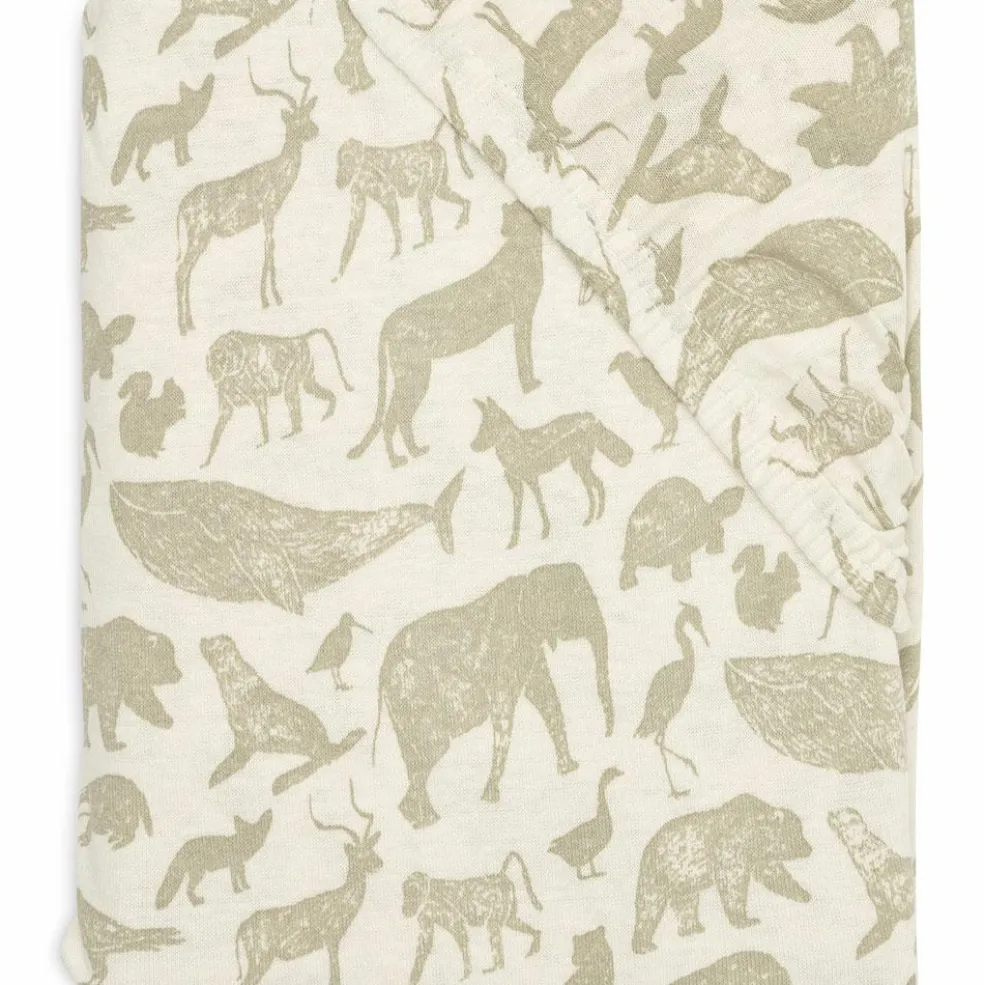 Drap housse en jersey Animals Olive Green (40 x 80 cm)