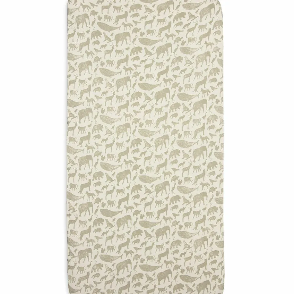 Drap housse en jersey Animals Olive Green (40 x 80 cm)