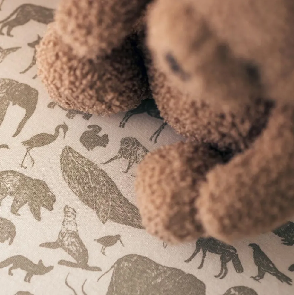 Drap housse en jersey Animals Olive Green (40 x 80 cm)