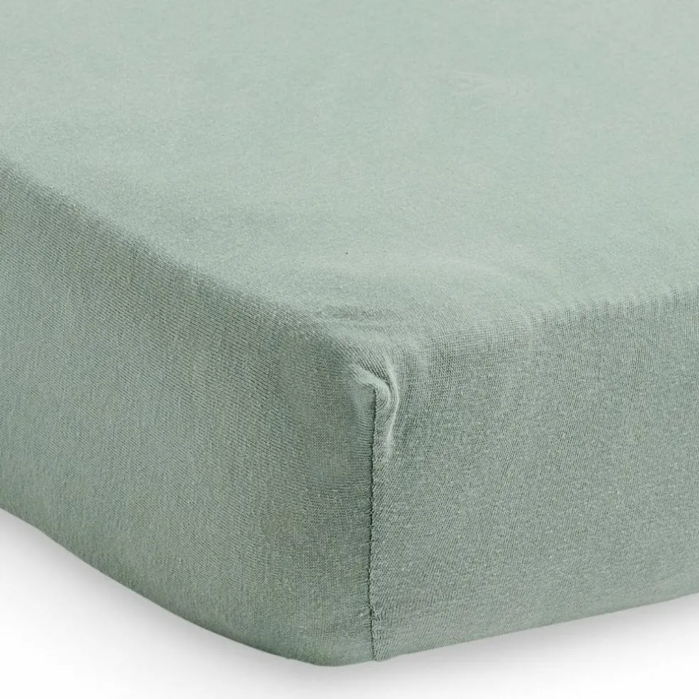 Drap housse en jersey Ash Green (60 x 120 cm)