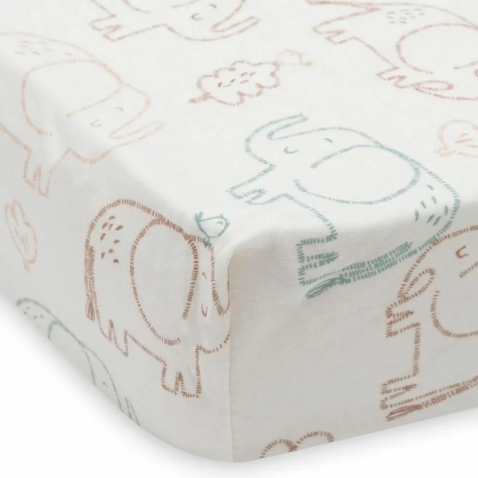 Drap housse en jersey Elephant Tales (60 x 120 cm)