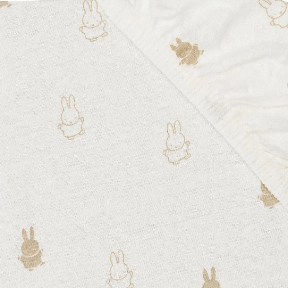 Drap housse en jersey Happy Miffy Nougat (60 x 120 cm)