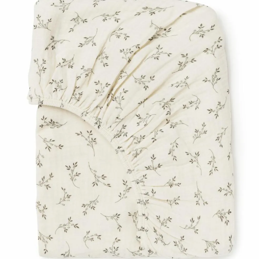 Drap housse Olive Bloom (60 x 120 cm)