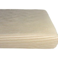 Drap housse percale de coton Rayé Ambre (60 x 120 cm)