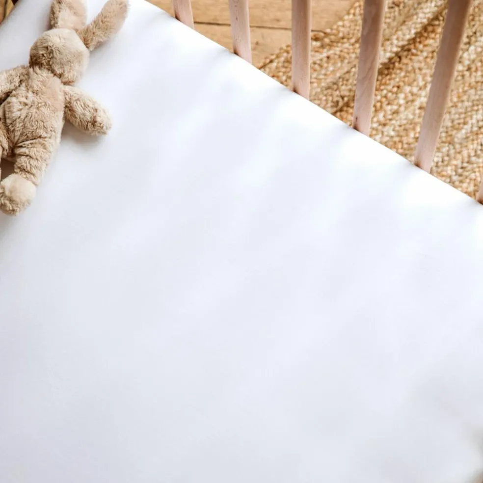 Drap housse pur coton bio Blanc (60 x 120 cm)