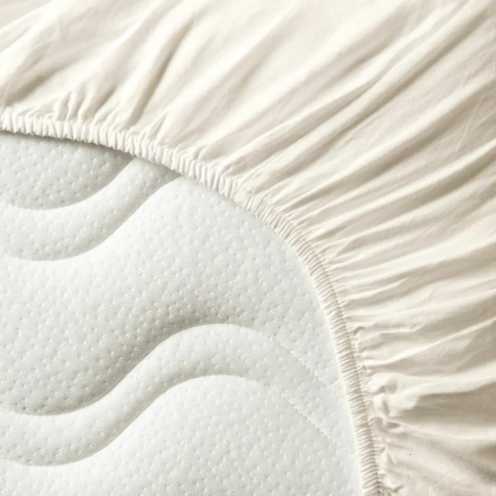 Drap housse pur coton Ecru (70 x 140 cm)