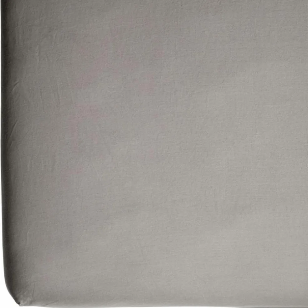 Drap housse pur coton Gris tourterelle (60 x 120 cm)
