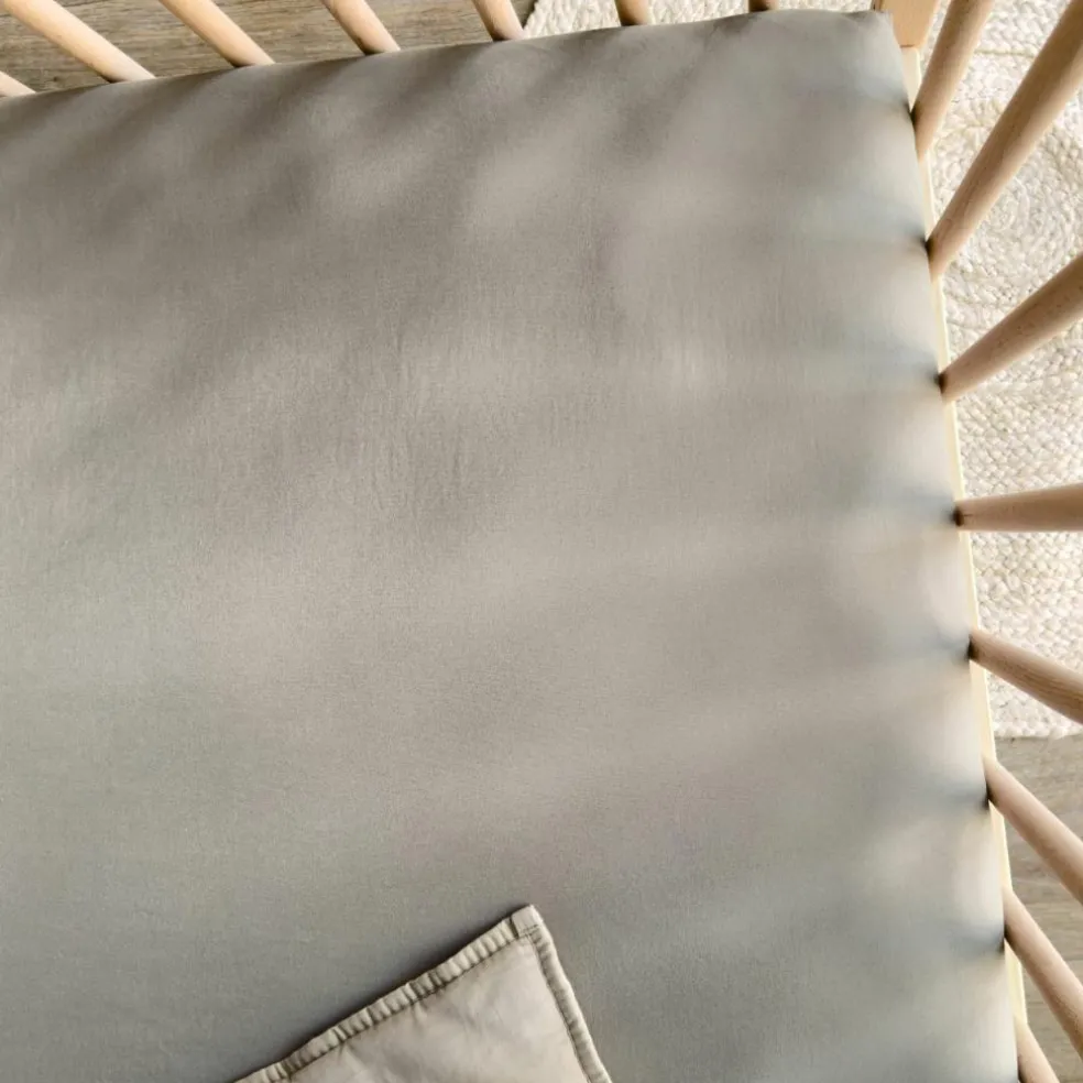 Drap housse pur coton Gris tourterelle (60 x 120 cm)