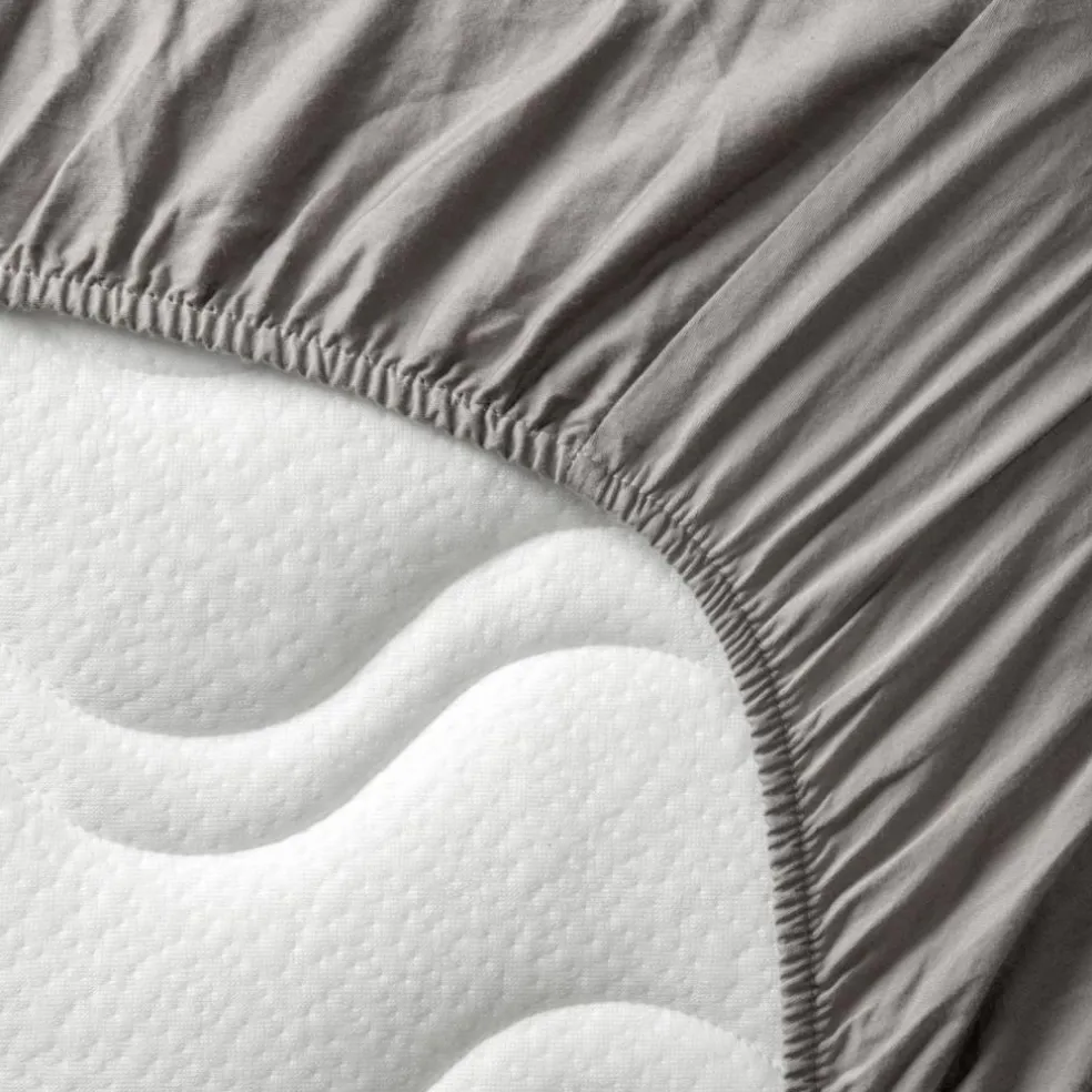 Drap housse pur coton Gris tourterelle (60 x 120 cm)