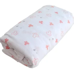 Drap housse rose Lapinou (70 x 140 cm)