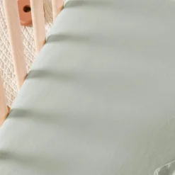 Drap housse satin de coton bio Tilleul (70 x 140 cm)