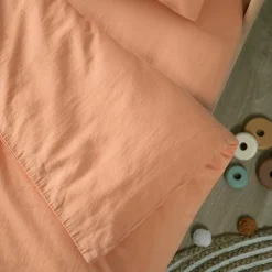 Drap housse Satin Peach (60 x 120 cm)
