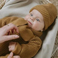 Echarpe bébé en coton bio Soul Caramel (0-6 mois)