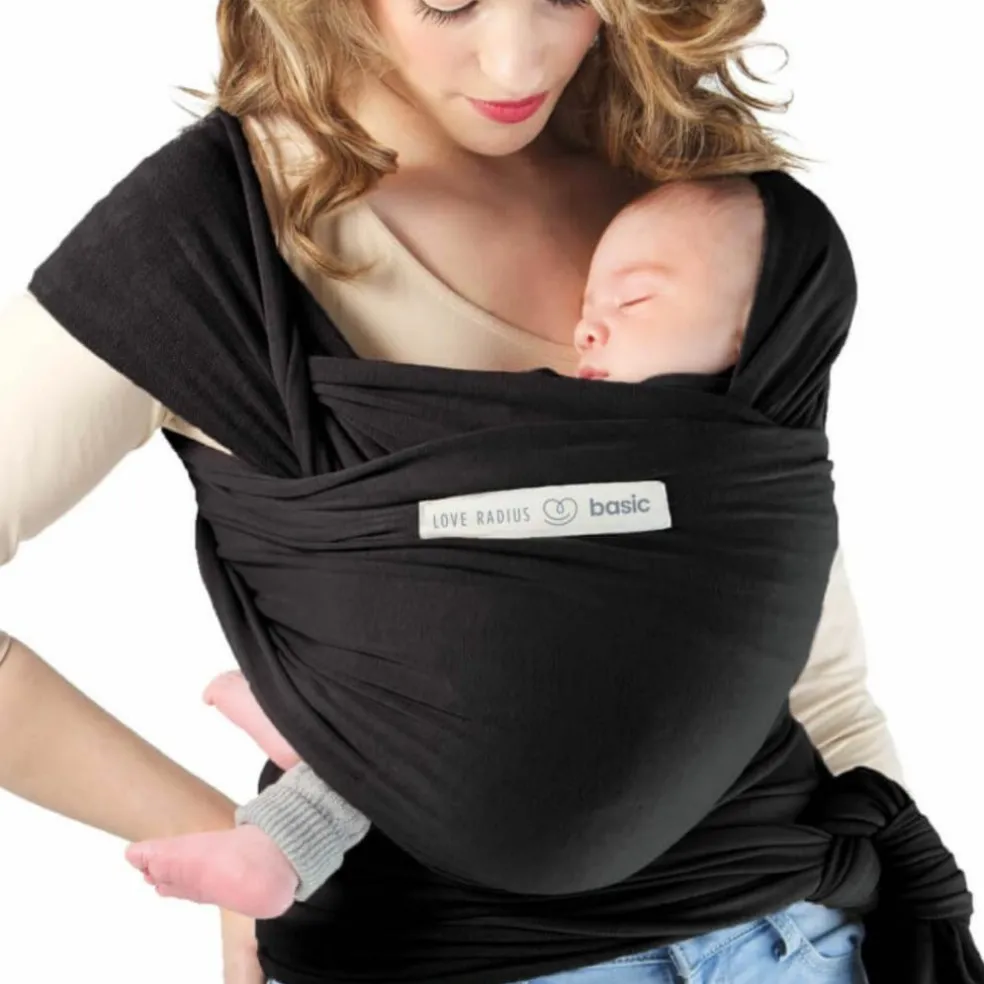 Echarpe de portage en coton bio Basic Presque Noir