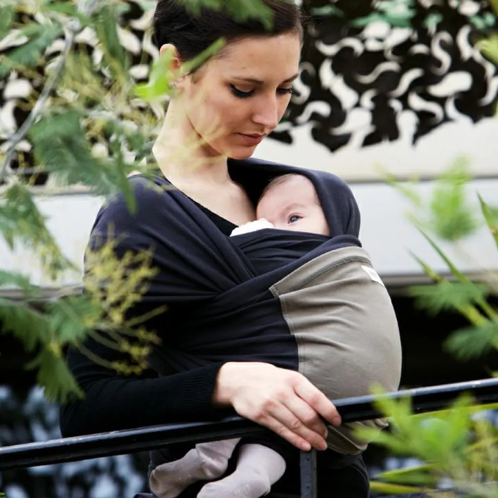 Echarpe de portage L'Originale anthracite poche olive