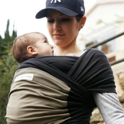 Echarpe de portage L'Originale anthracite poche olive