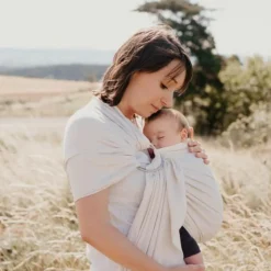 Echarpe de portage My sling sans noeud en jersey coton bio écru