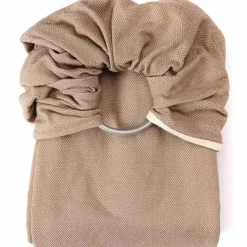 Echarpe de portage Sling sans noeud tissé en coton bio beige sable