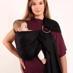 Echarpe de portage Sling tissée sans nœud Noir