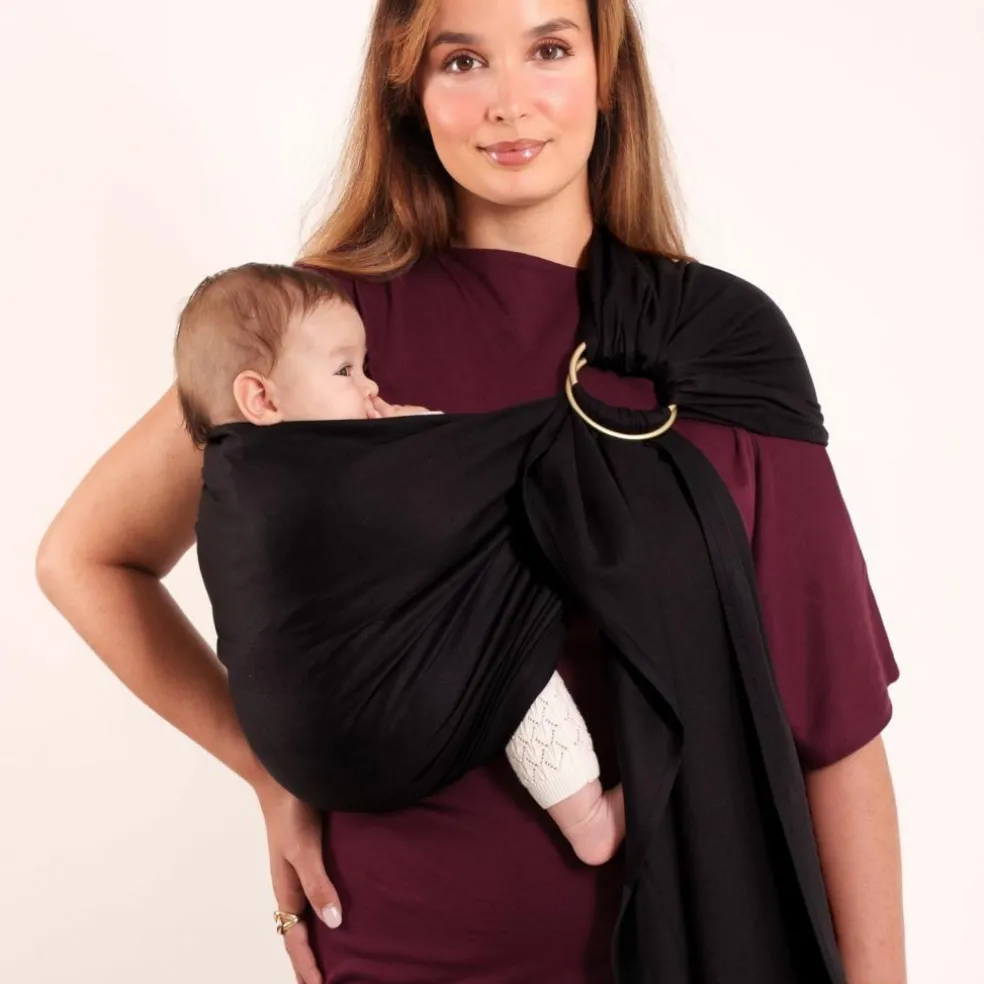 Echarpe de portage Sling tissée sans nœud Noir