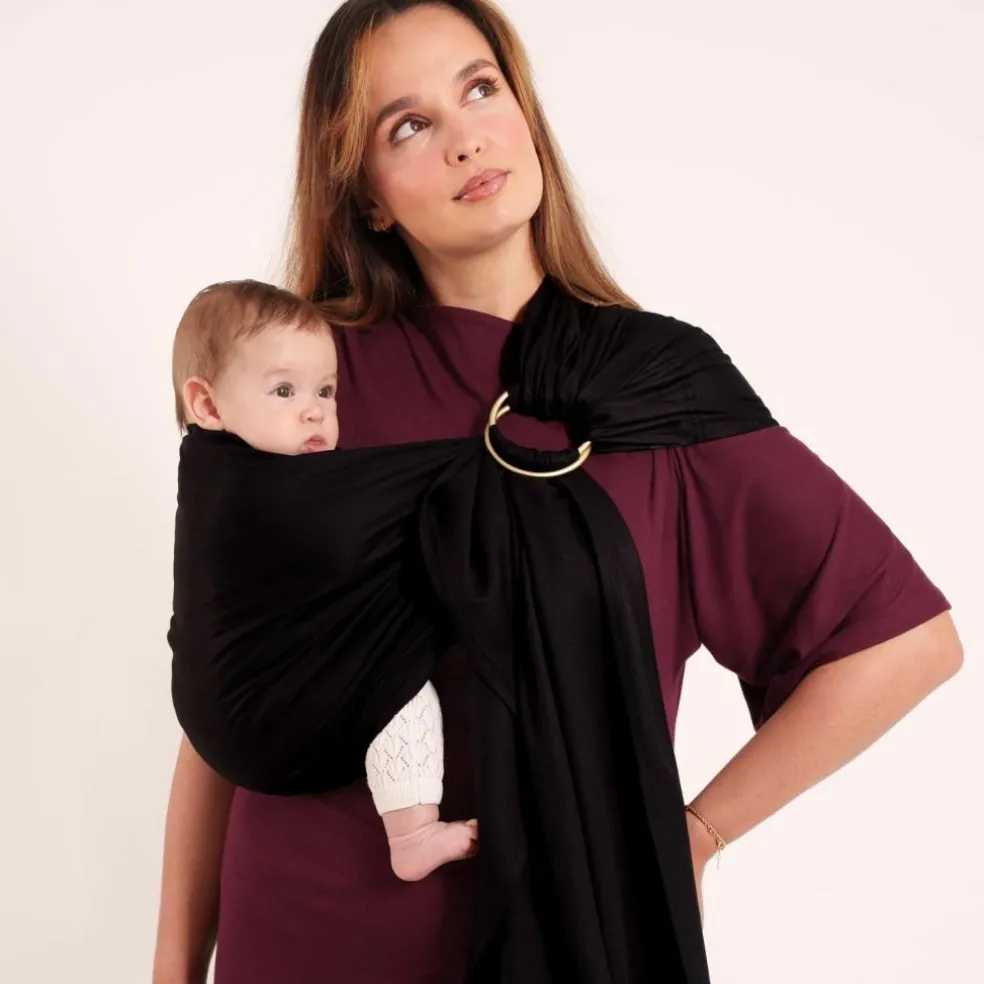 Echarpe de portage Sling tissée sans nœud Noir