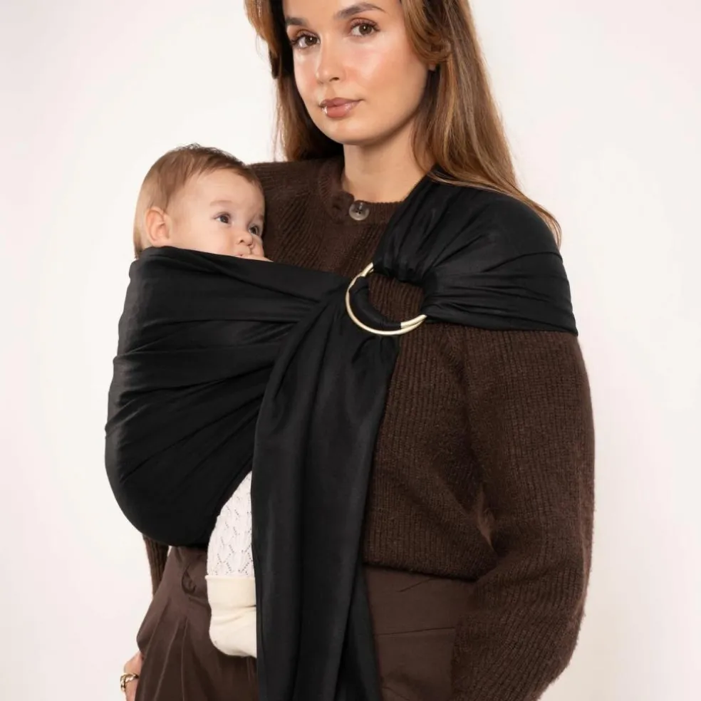 Echarpe de portage Sling tissée sans nœud Noir