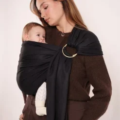 Echarpe de portage Sling tissée sans nœud Noir