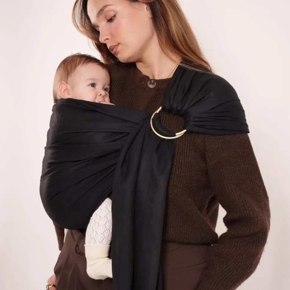 Echarpe de portage Sling tissée sans nœud Noir