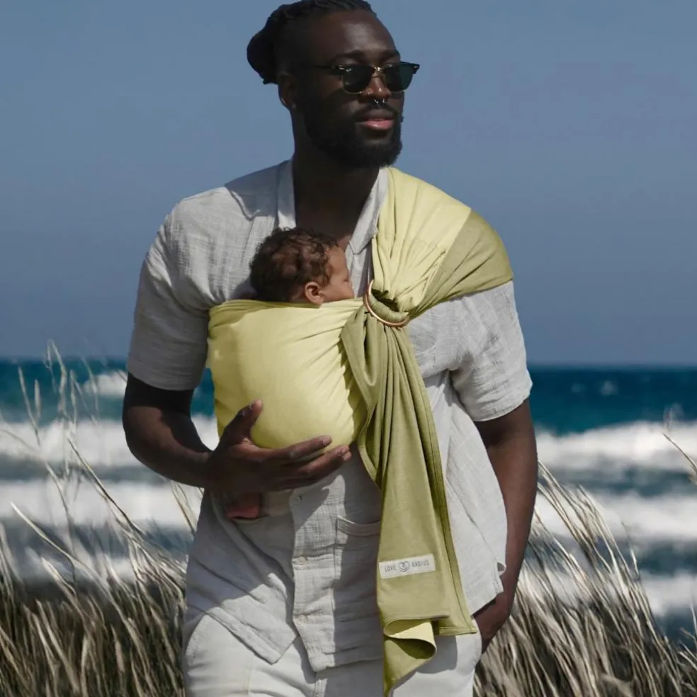 Echarpe de portage Sling sans nœud Vanille-Eucalyptus