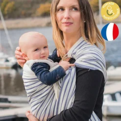 Echarpe de portage Sling sans noeud tissé en coton bio Malo