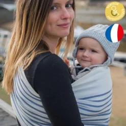 Echarpe de portage Sling sans noeud tissé en coton bio Malo