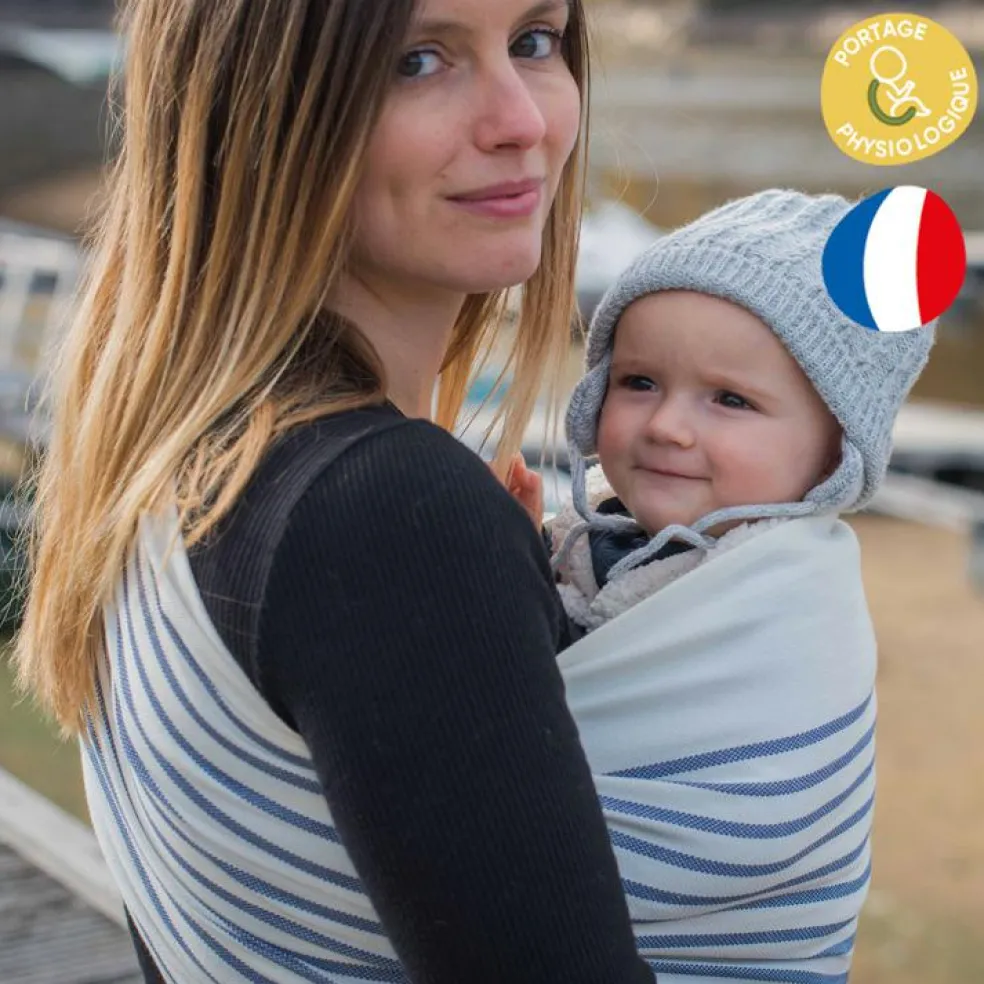 Echarpe de portage Sling sans noeud tissé en coton bio Malo