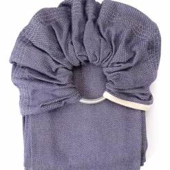 Echarpe de portage Sling sans noeud tissé en coton bio bleu cobalt