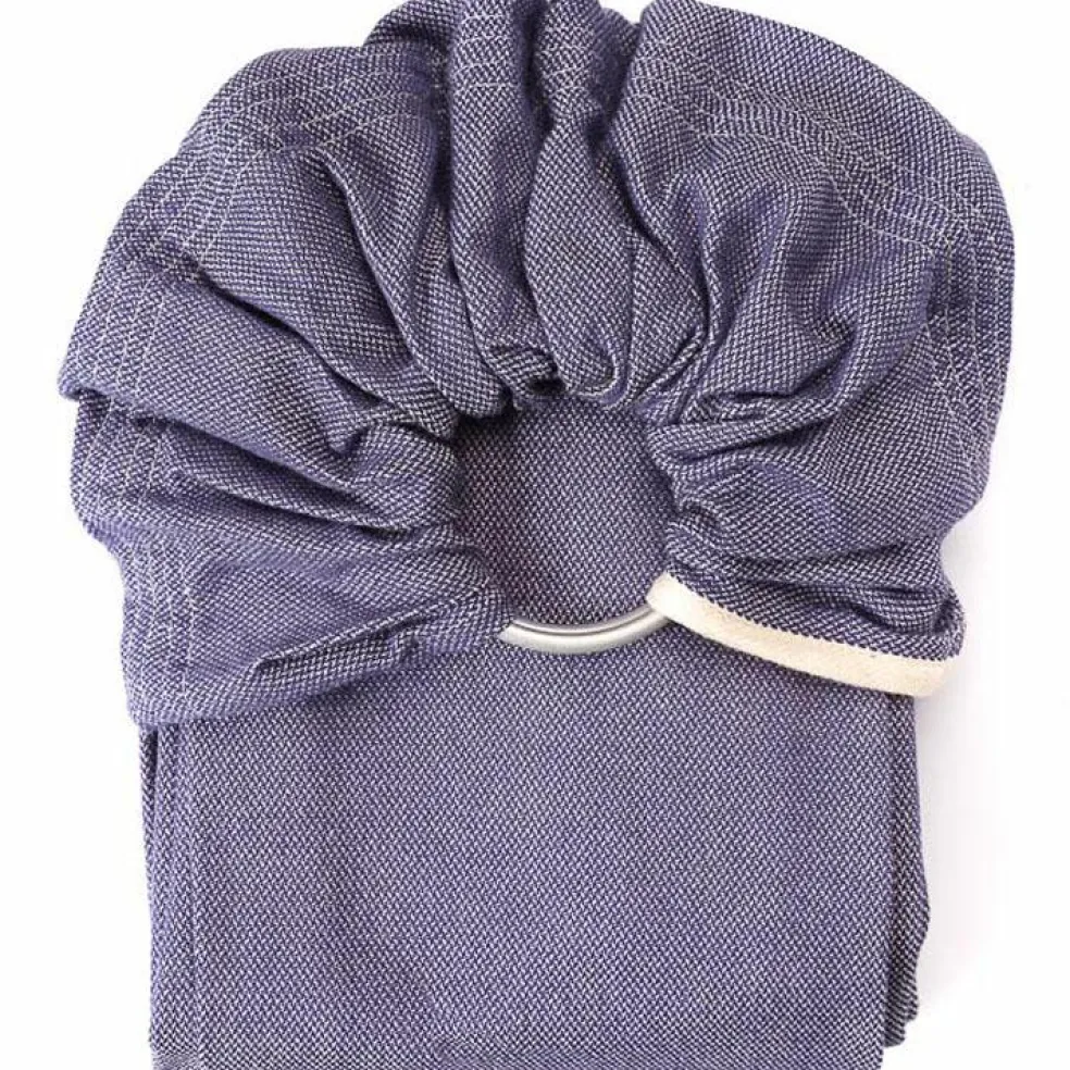 Echarpe de portage Sling sans noeud tissé en coton bio bleu cobalt