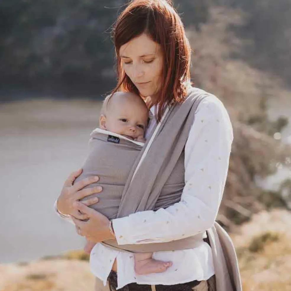 Echarpe de portage tissée en coton bio gris vintage (4,60 m)