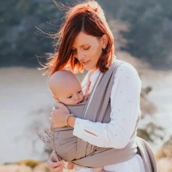 Echarpe de portage tissée en coton bio gris vintage (4,60 m)