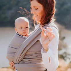 Echarpe de portage tissée en coton bio gris vintage (4,60 m)