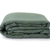 Echarpe de portage tissée en coton bio vert eucalyptus (4,60 m)