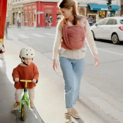 Echarpe de portage tissée en coton bio terracotta (4,60 m)