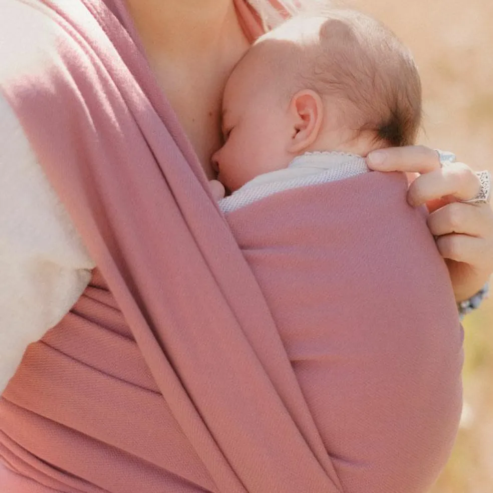 Echarpe de portage tissée en coton bio terracotta (4,60 m)