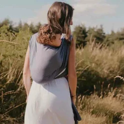 Echarpe de portage tissée en coton bio bleu cobalt (4,60 m)