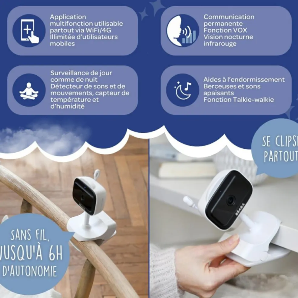 Ecoute bébé vidéo zen nomade white