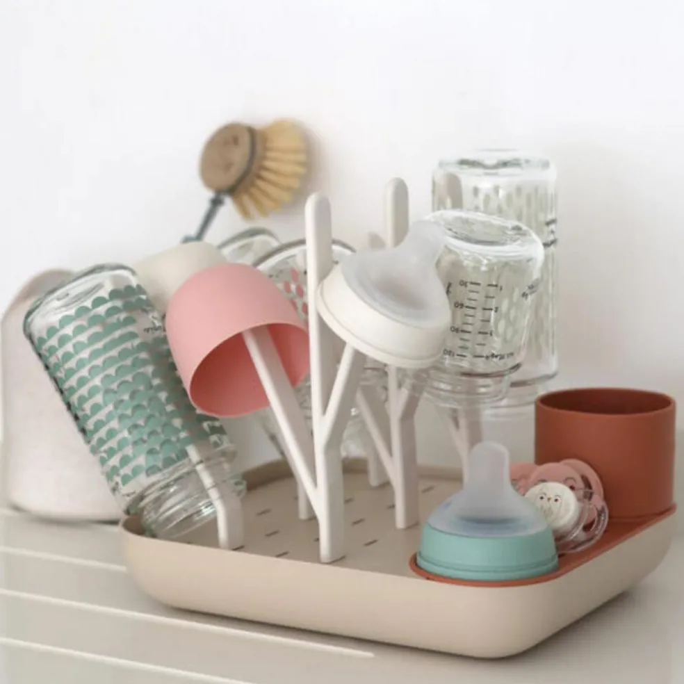 Egoutte biberons forêt terracotta-clay