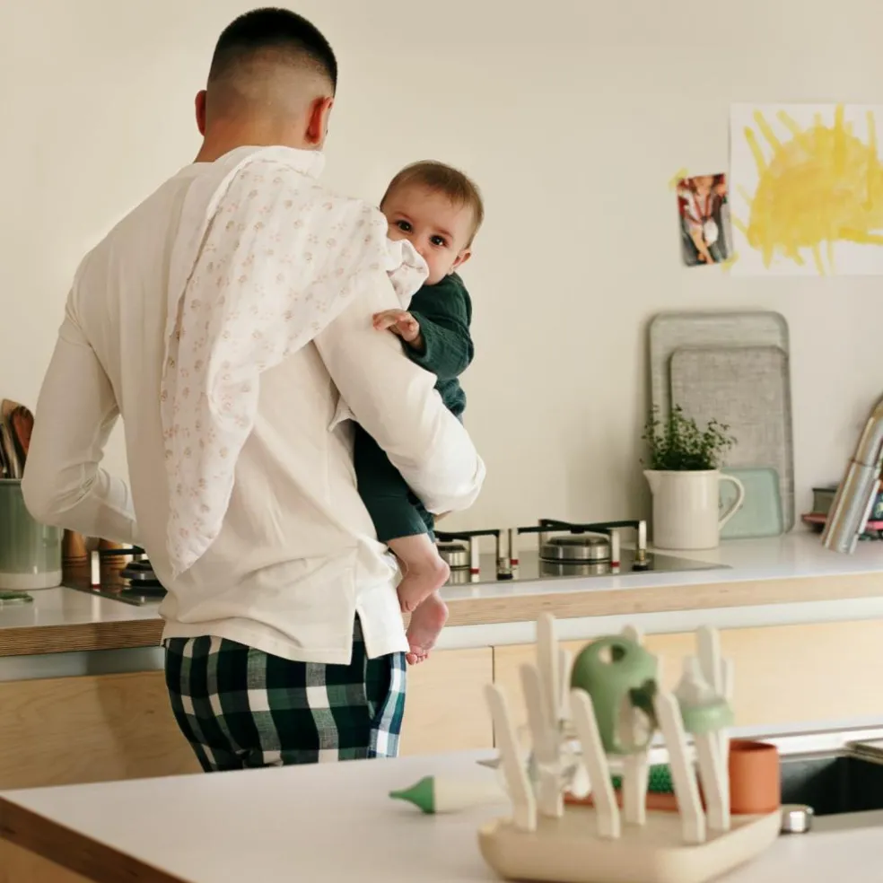 Egoutte biberons forêt terracotta-clay